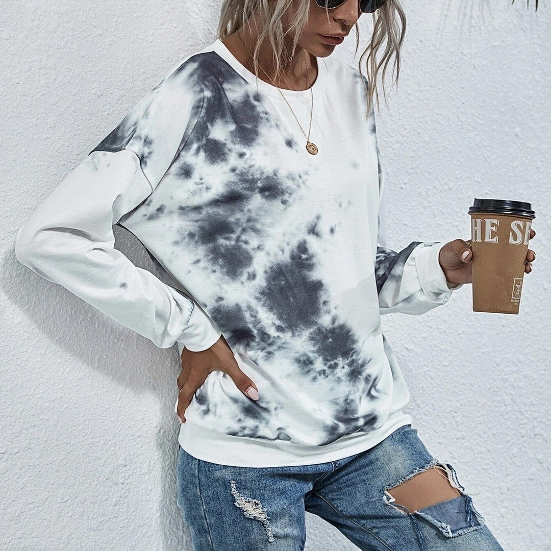 Tie Dye Round Neck Sweatshirt Image 8