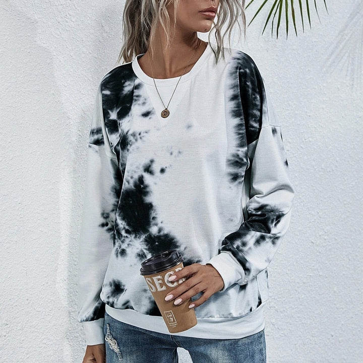 Tie Dye Round Neck Sweatshirt Image 10