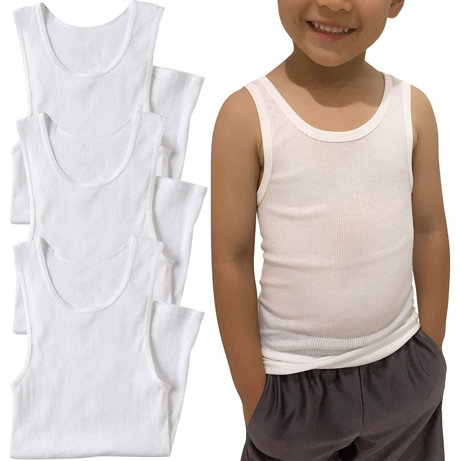 ToBeInStyle Boys Basic White A-Shirt Cotton Blend Image 1