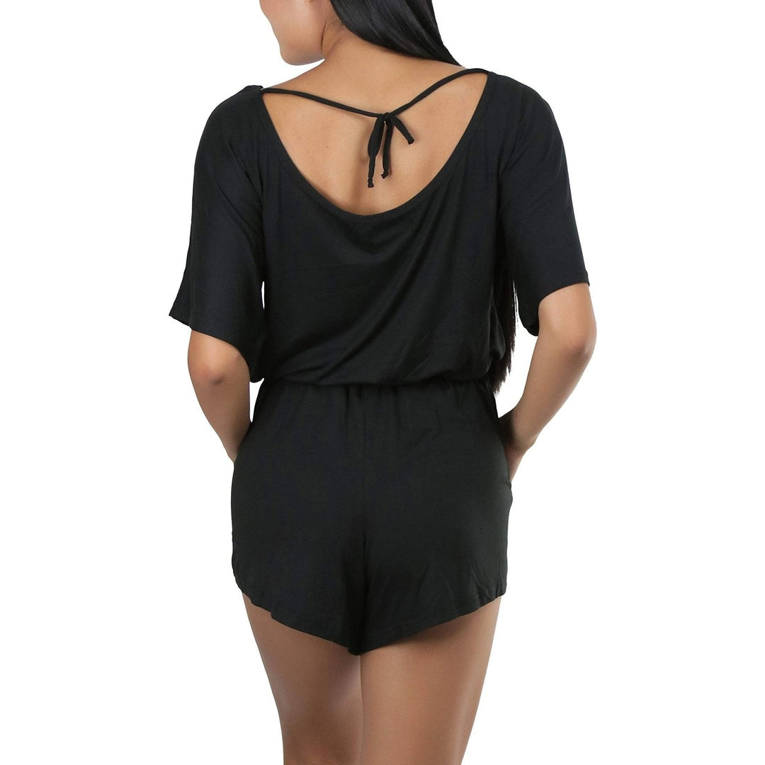 ToBeInStyle Womens Brushed Microfiber Short Sleeves Romper Image 6