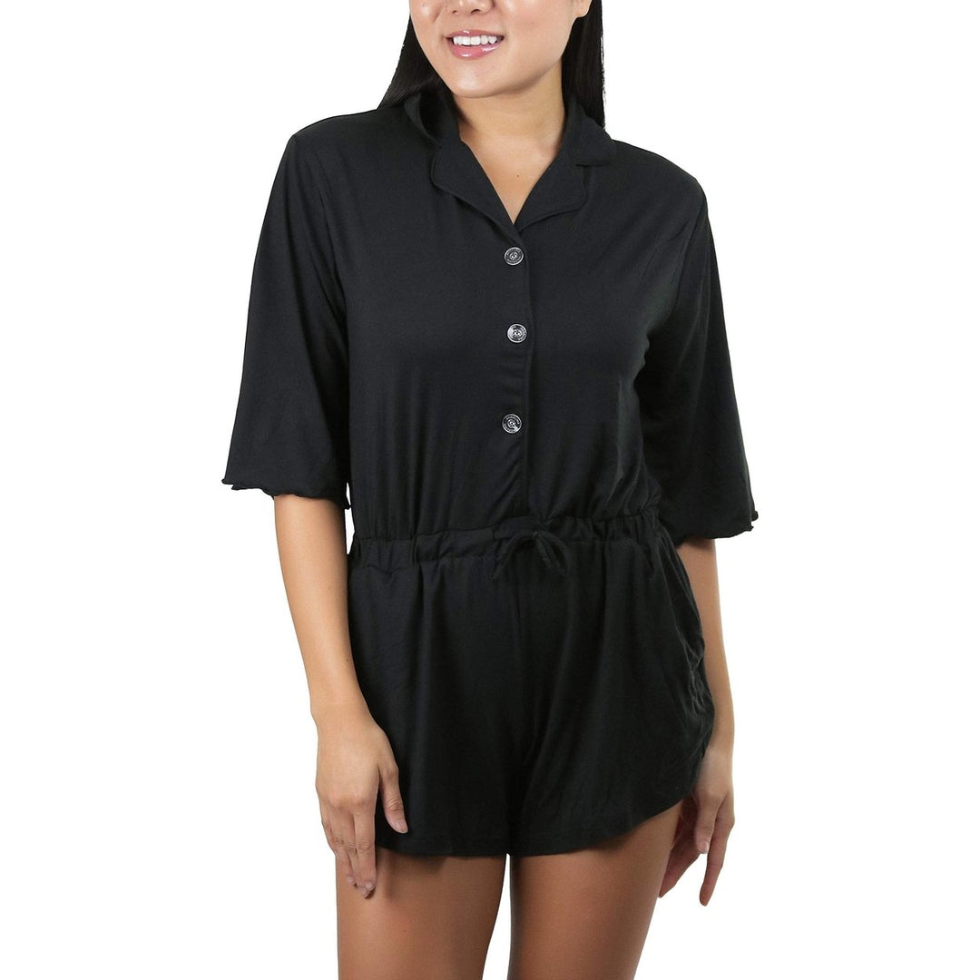 ToBeInStyle Womens Brushed Microfiber Short Sleeves Romper Image 7