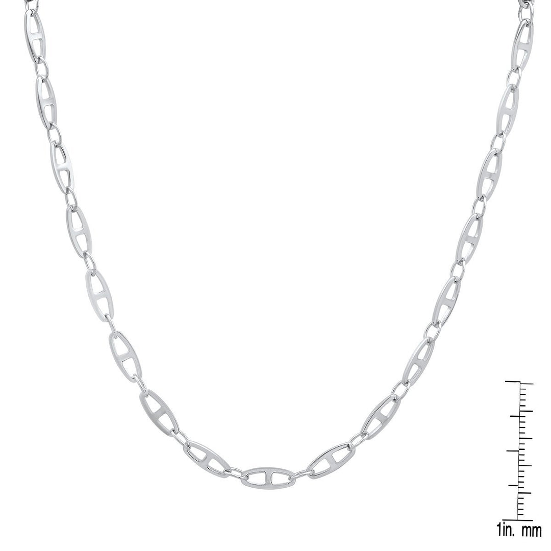 Unisex Stainless Steel Mariner Link Necklace Image 3