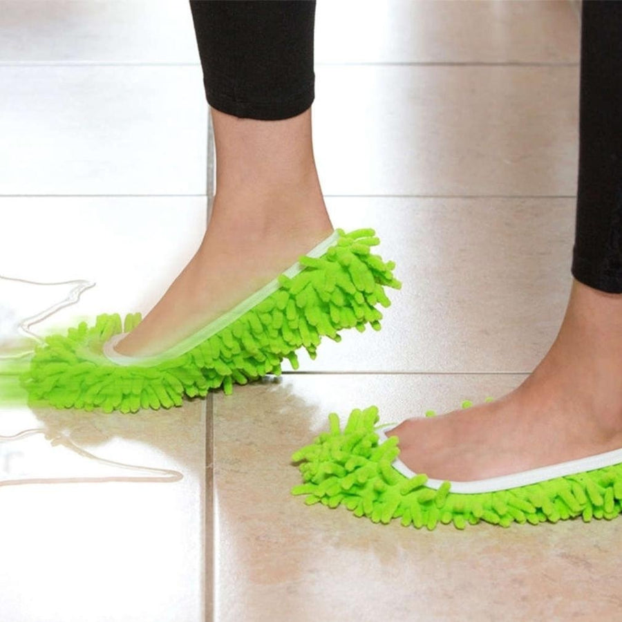 Unisex Super-Fun Machine-Washable Mop Slippers Image 1