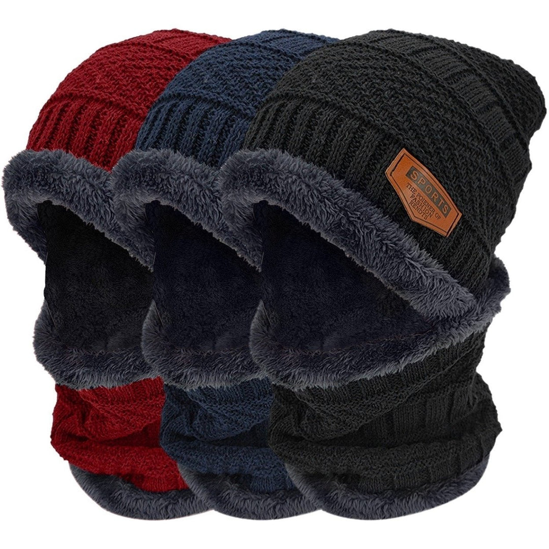 Unisex Winter Beanie Hat Scarf Set Image 1