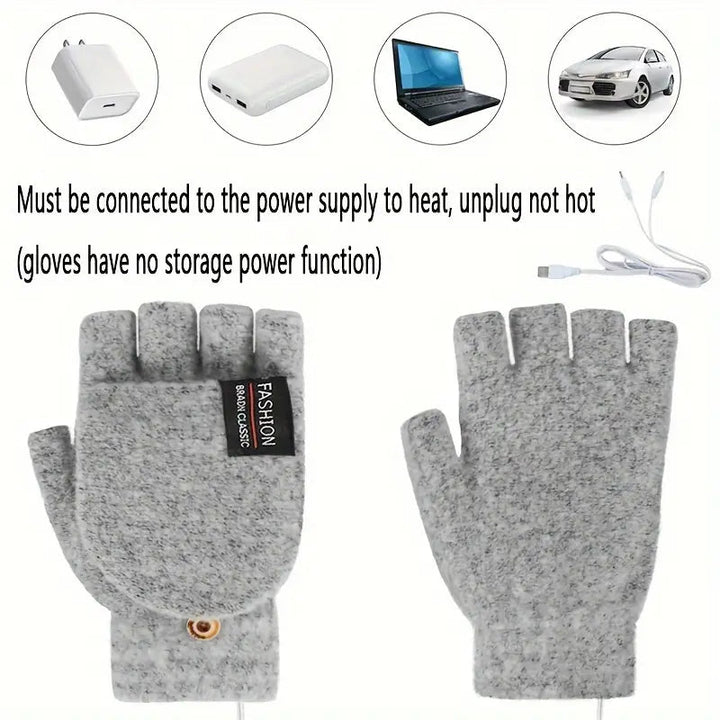 USB Electric Heating Adjustable Temperature Gloves Image 4