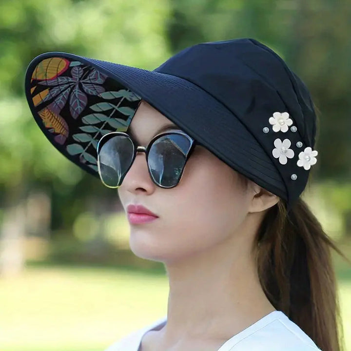 Wide Brim Sun Visor Foldable Picnic Hat Beach UV Protection Scallop Cap Image 2