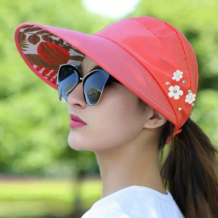 Wide Brim Sun Visor Foldable Picnic Hat Beach UV Protection Scallop Cap Image 4