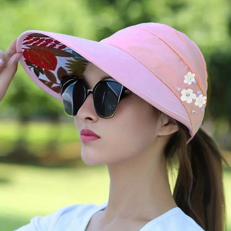 Wide Brim Sun Visor Foldable Picnic Hat Beach UV Protection Scallop Cap Image 6