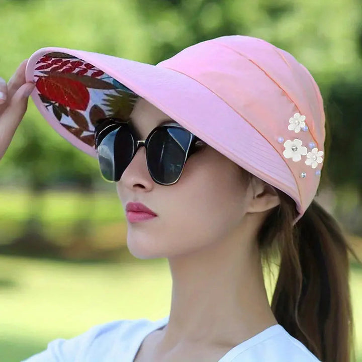 Wide Brim Sun Visor Foldable Picnic Hat Beach UV Protection Scallop Cap Image 6