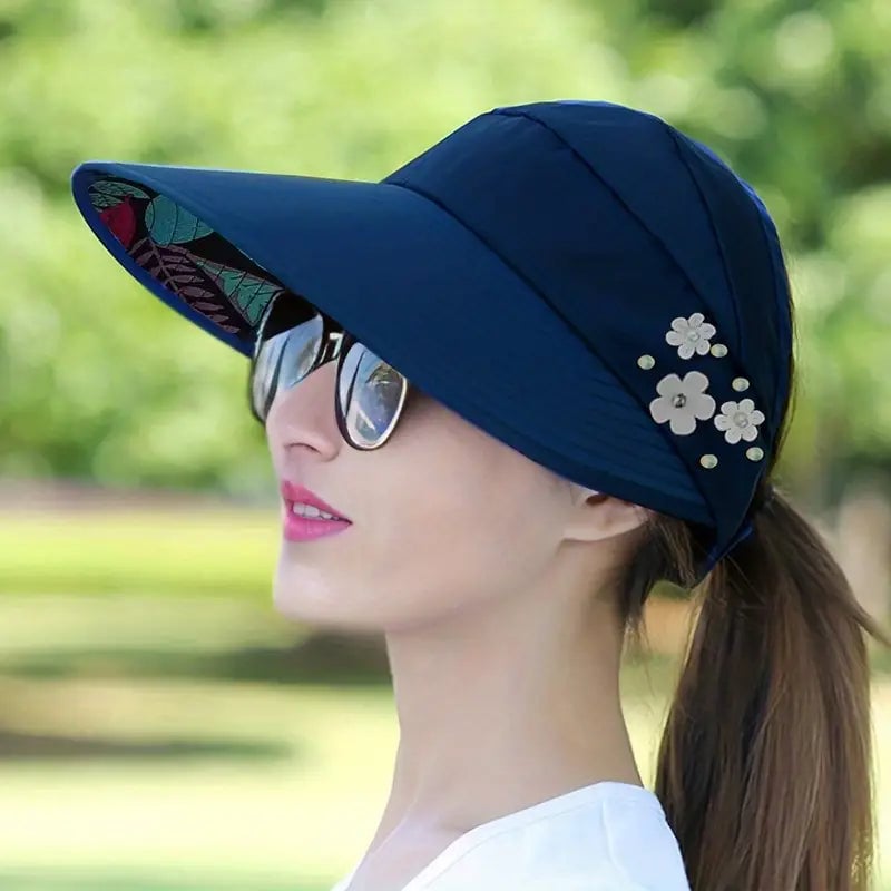 Wide Brim Sun Visor Foldable Picnic Hat Beach UV Protection Scallop Cap Image 7