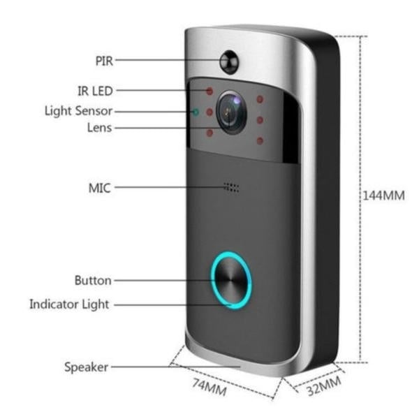 WiFi Wireless Video Doorbell Two-Way Talk Smart PIR Door Bell Security Camera HD Image 4