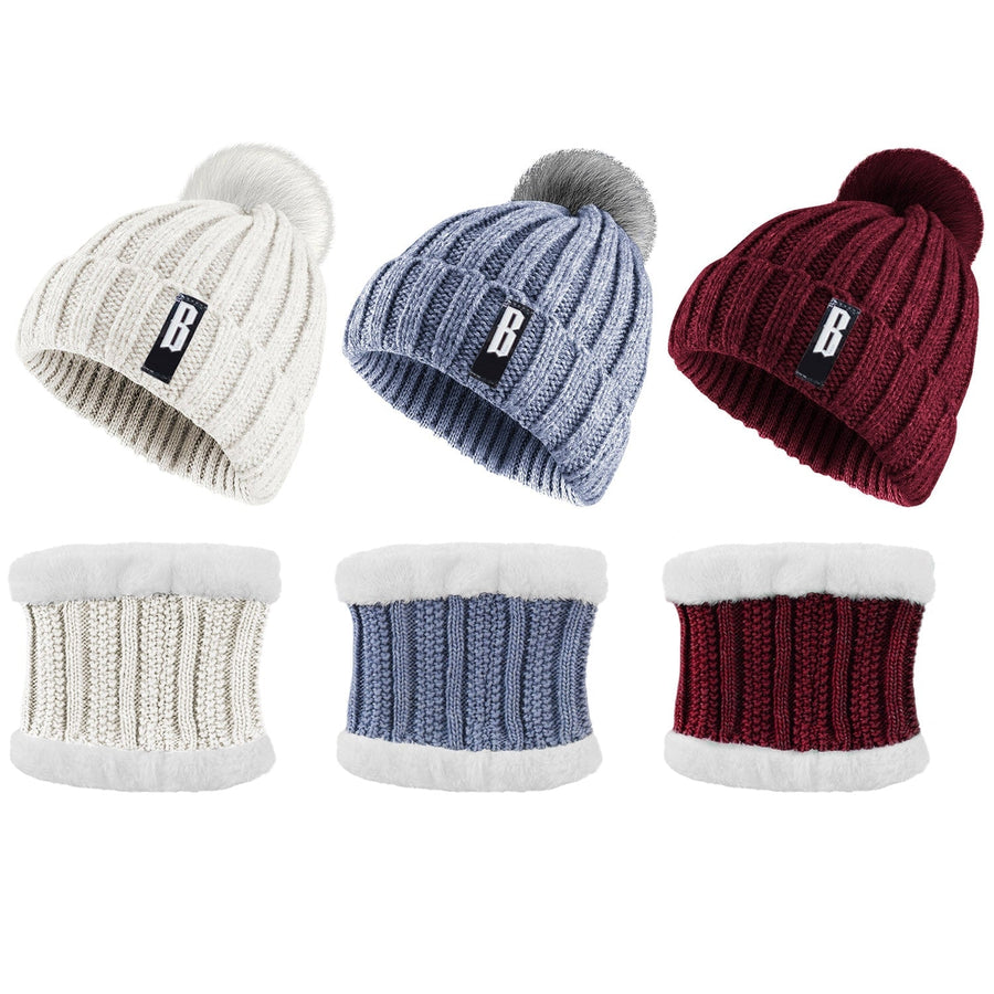 Winter Beanie Hat Scarf Set for Women Image 1