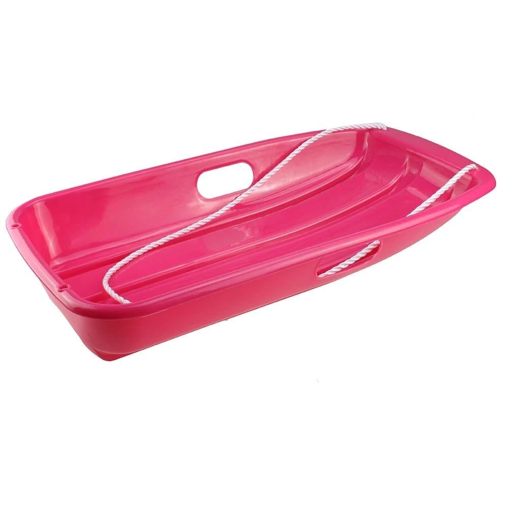 Winter Durable Plastic Snow Sled In Boat Shape For Child And Adult Image 4