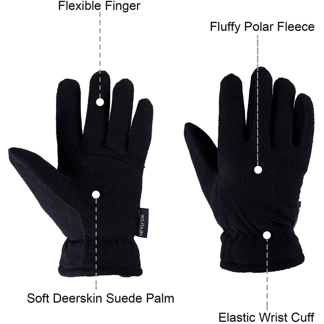 Winter Gloves Deerskin Suede Leather Palm -20 F Cold Proof Work Glove Image 4