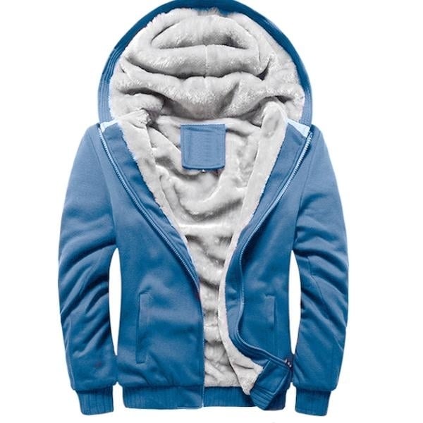 Winter Mens Hooded Long Sleeve Zipper Jacket Image 4