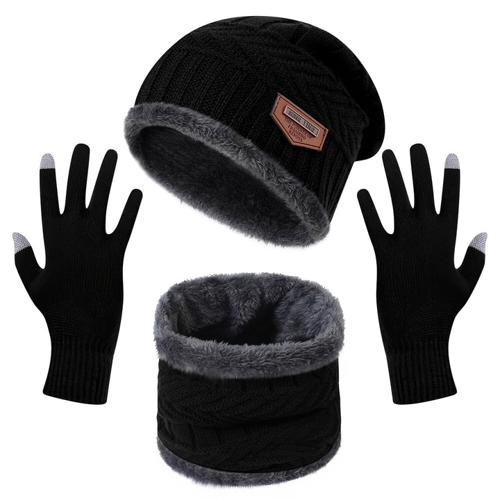 Winter Warm Beanie and Touch Screen Gloves Scarfs Set Image 4