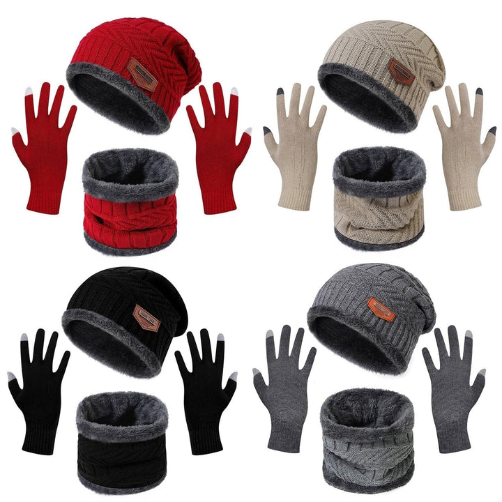 Winter Warm Beanie and Touch Screen Gloves Scarfs Set Image 6