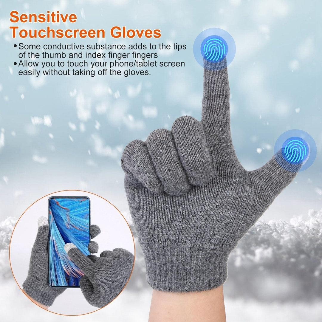 Winter Warm Beanie and Touch Screen Gloves Scarfs Set Image 10