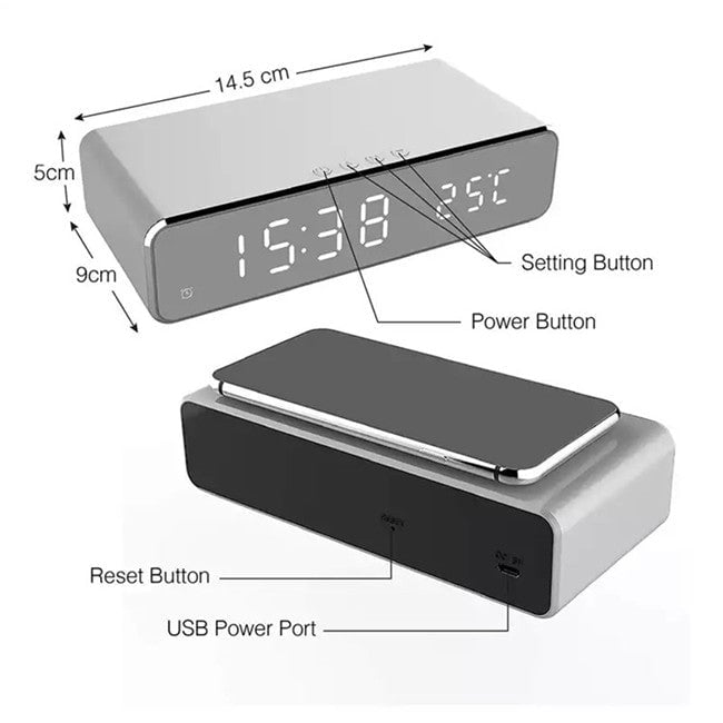 Wireless Charging Digital Alarm Clock Image 6