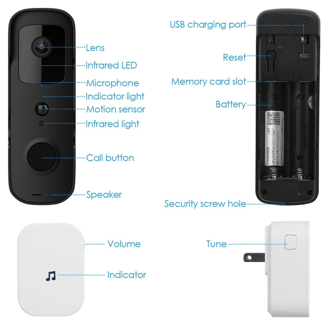 Wireless Smart WIFI Video Doorbell Two Way Audio Image 3