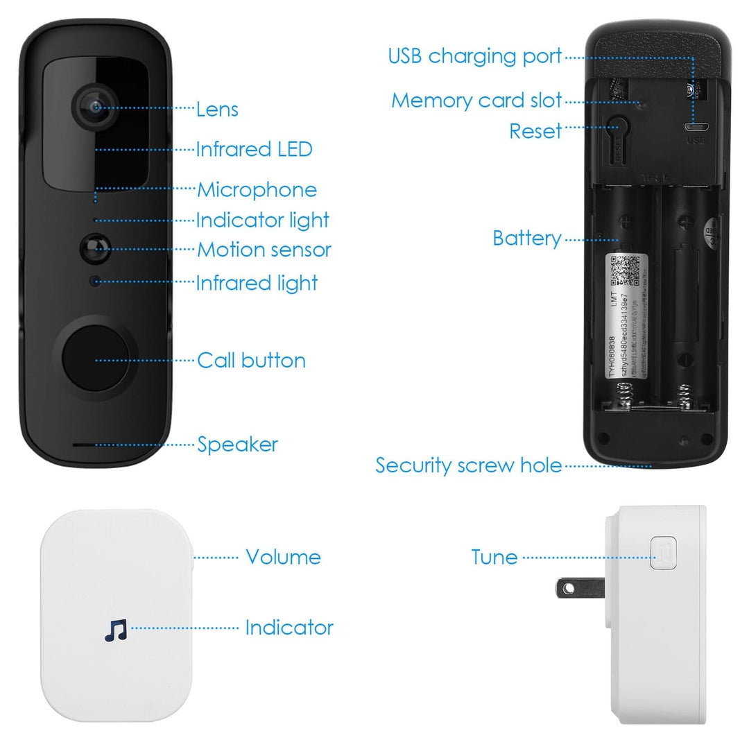 Wireless Smart WIFI Video Doorbell Two Way Audio Image 4