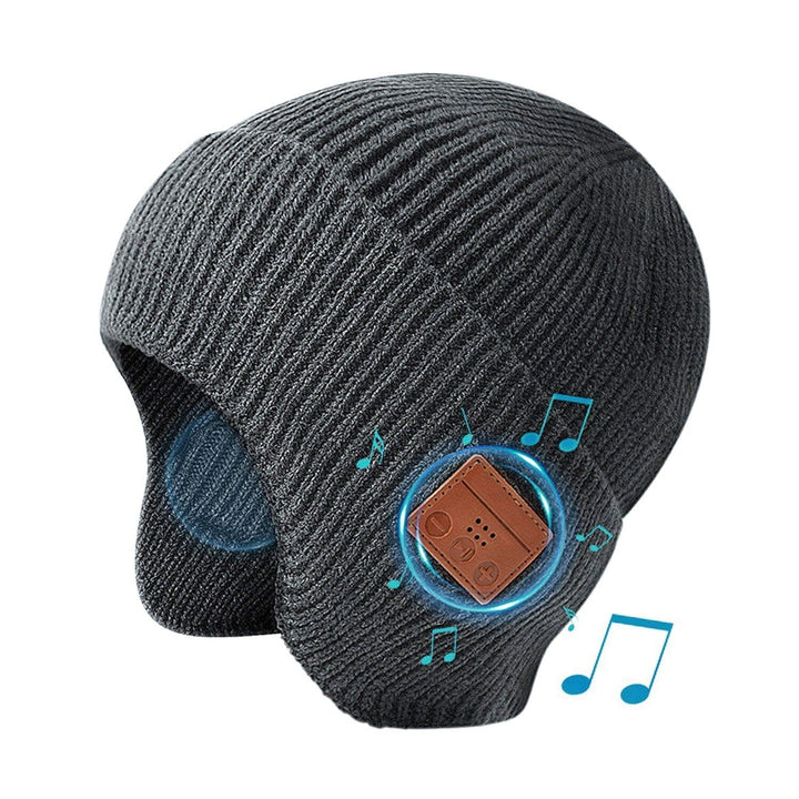 Wireless V5.0 Beanie Hat with Headphones USB Rechargeable Image 4