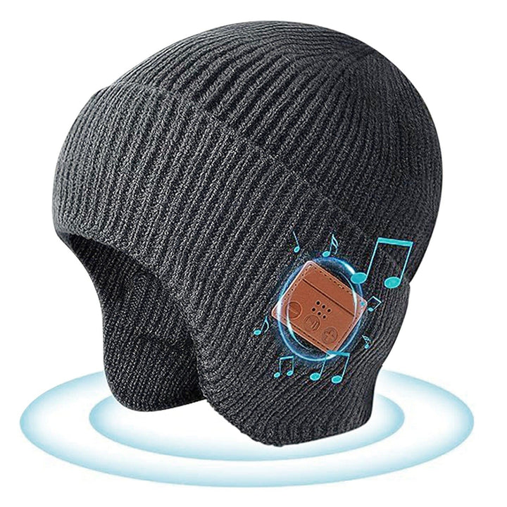 Wireless V5.0 Beanie Hat with Headphones USB Rechargeable Image 6