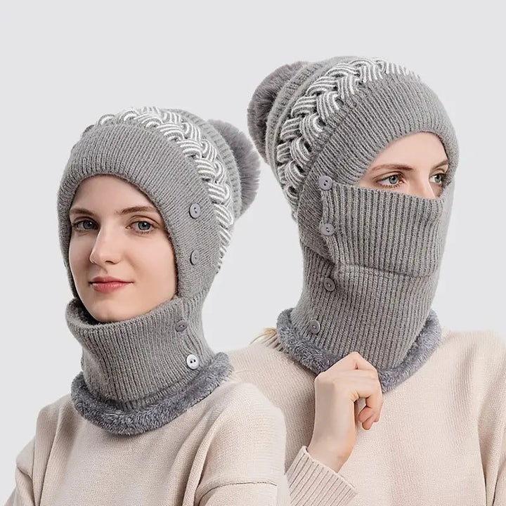 Warm Knitted Beanie Hat and Neck Warmer Set Image 1