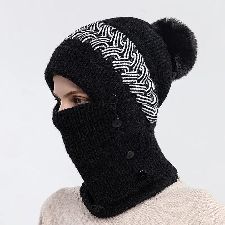 Warm Knitted Beanie Hat and Neck Warmer Set Image 2