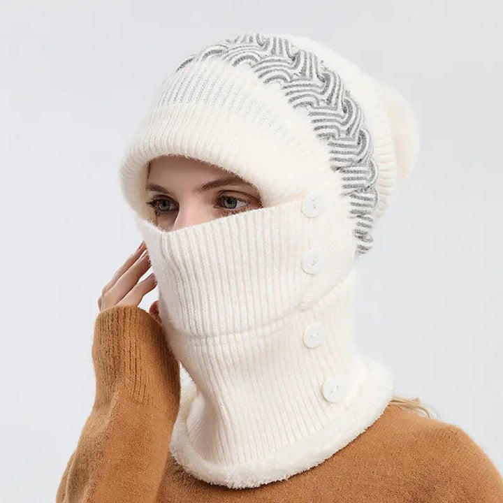 Warm Knitted Beanie Hat and Neck Warmer Set Image 3