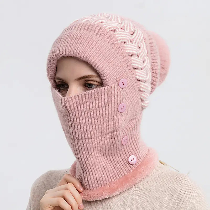 Warm Knitted Beanie Hat and Neck Warmer Set Image 4