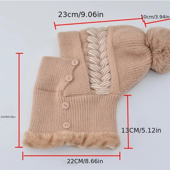 Warm Knitted Beanie Hat and Neck Warmer Set Image 9