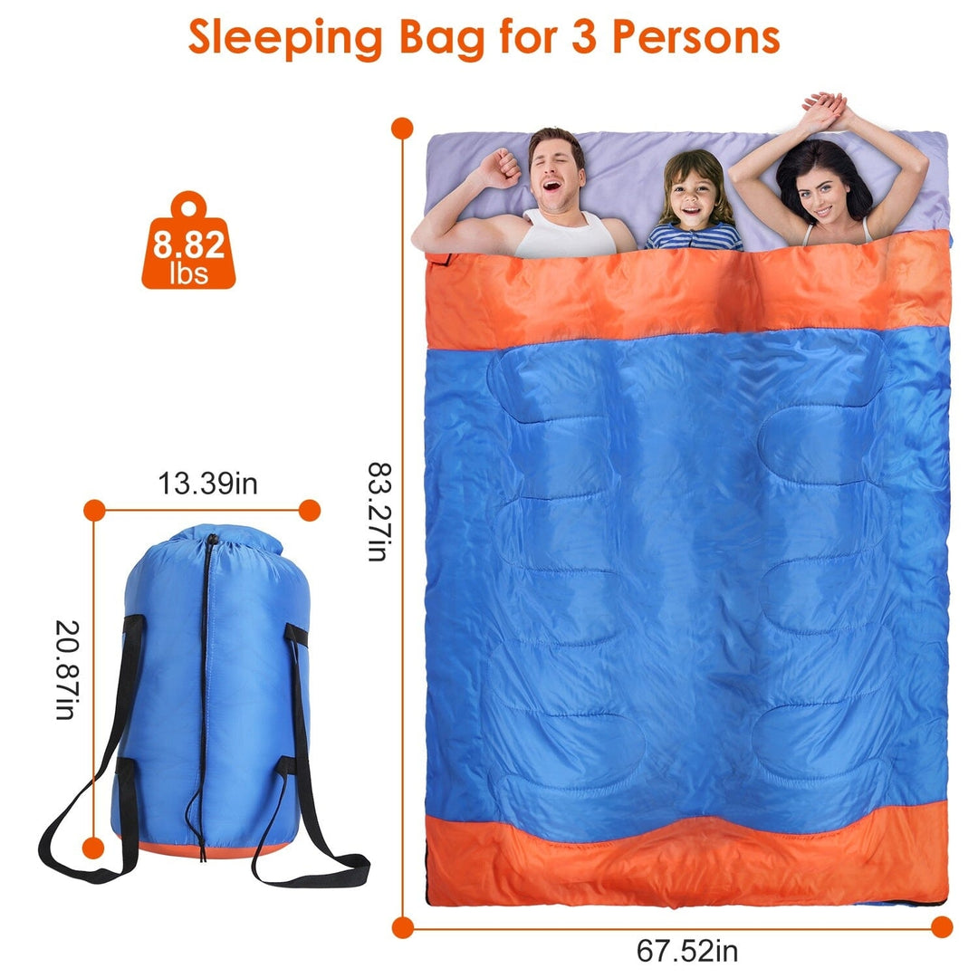 Water Resistant Camping Cotton Liner Sleeping Bag with Sack Image 4