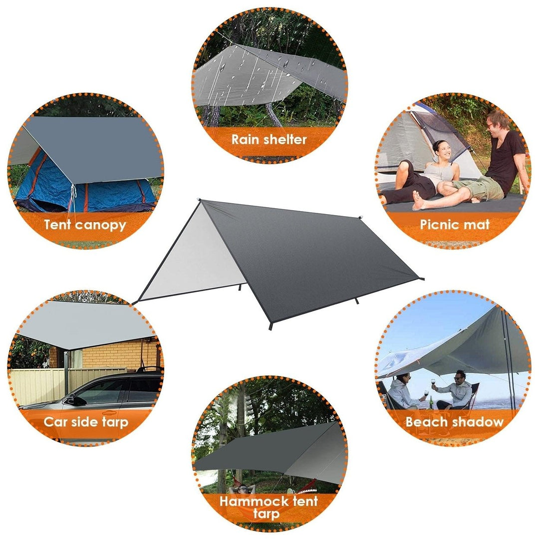 Waterproof Camping Tarp Kit Tent Canopy Awning Portable Rain Fly Image 11