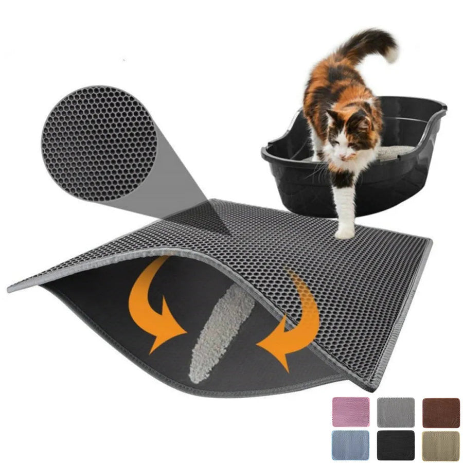 Waterproof EVA Double Layer Cat Litter Trapping Pet Litter Box Mat Clean Pad Image 1