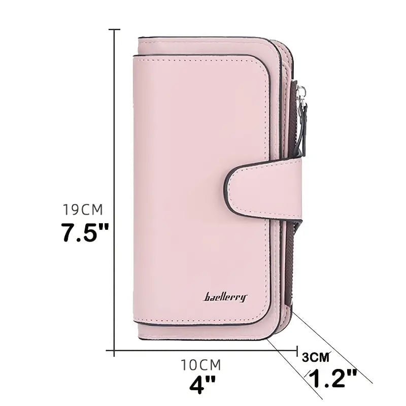 Womens Fashion Faux Leather Wallet with Card Slots and ID Window Image 7