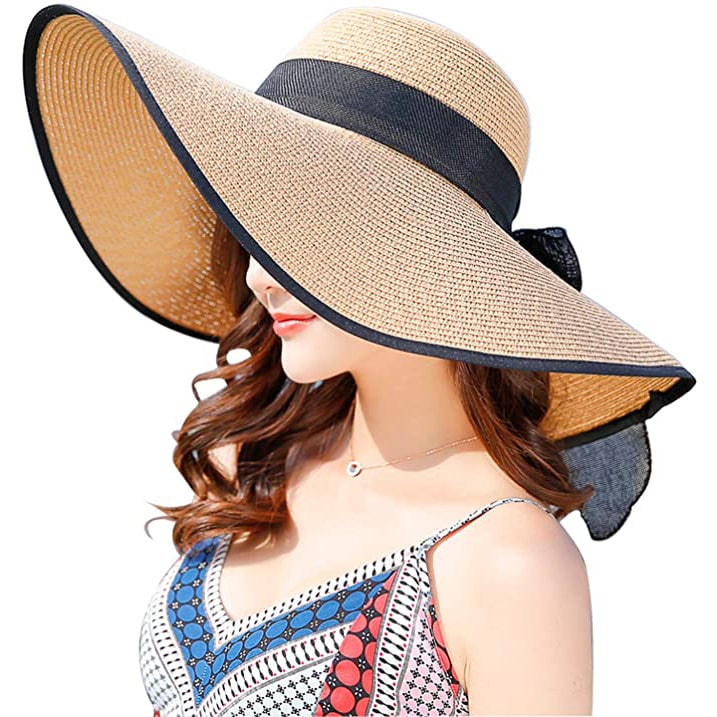 Womens Floppy Wide Brim Beach Hat Image 1