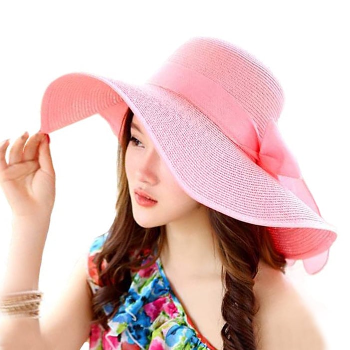 Womens Floppy Wide Brim Beach Hat Image 4