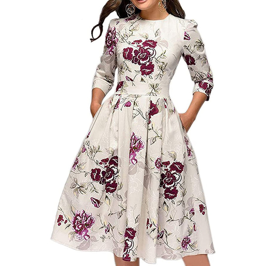 Womens Floral Vintage Dress Image 1