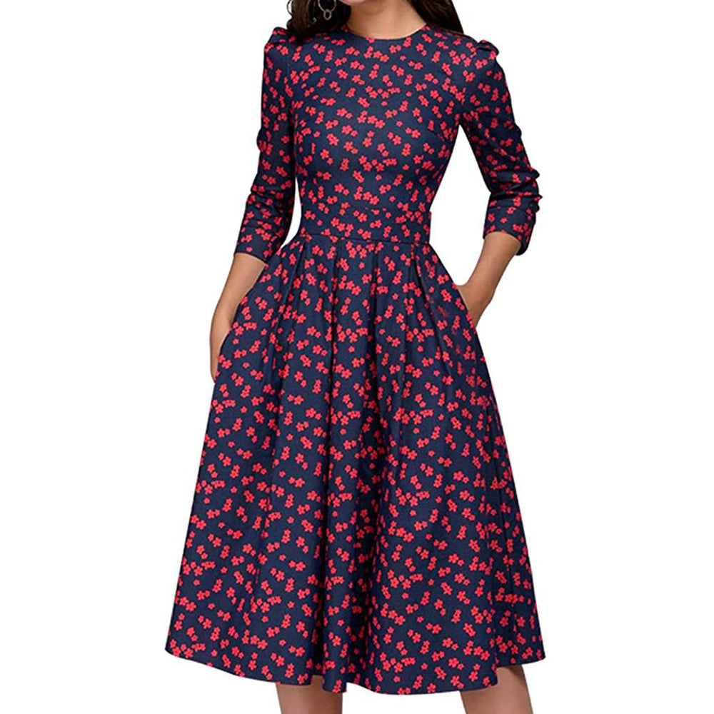 Womens Floral Vintage Dress Image 2