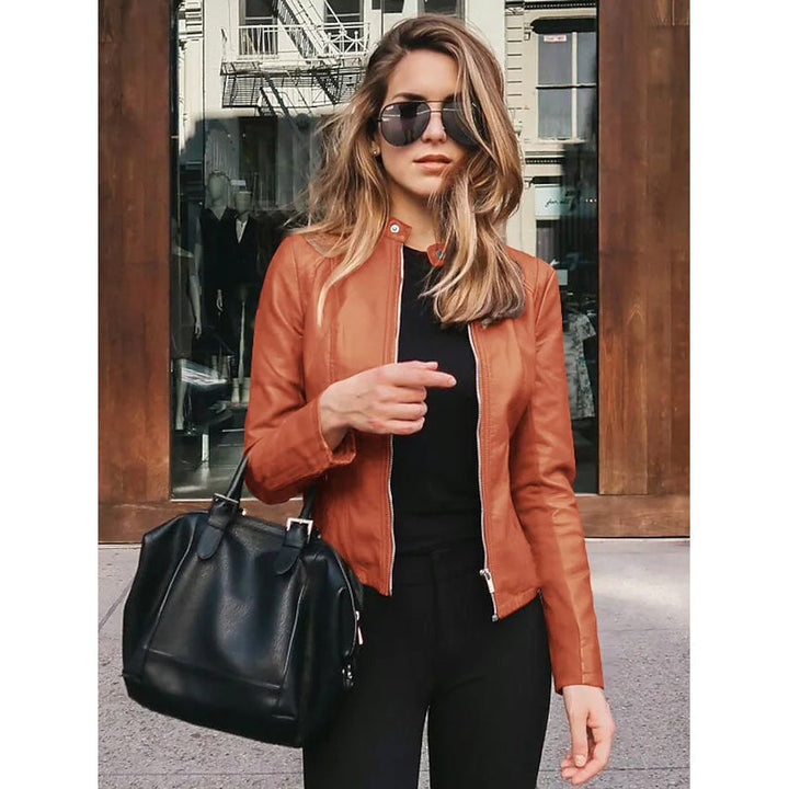 Womens Faux Leather Jacket Image 1