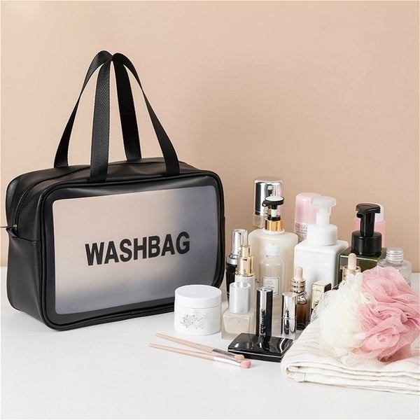 Womens Frosted Waterproof Cosmetic Bag Image 1