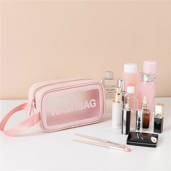 Womens Frosted Waterproof Cosmetic Bag Image 1