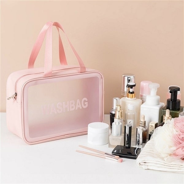 Womens Frosted Waterproof Cosmetic Bag Image 1