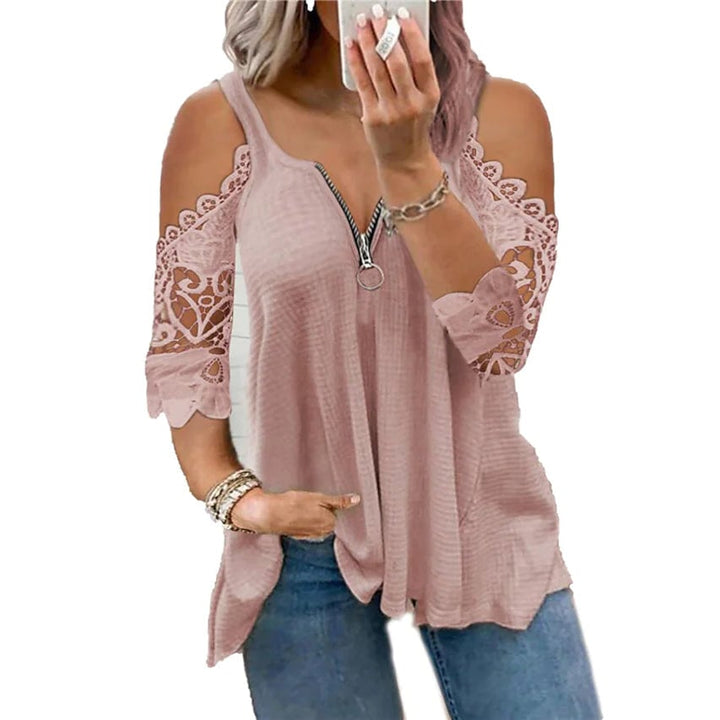 Womens Half Sleeve V Neck Sexy Top Image 1