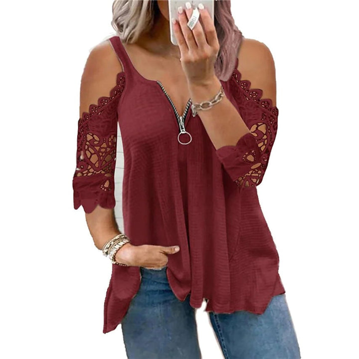 Womens Half Sleeve V Neck Sexy Top Image 4