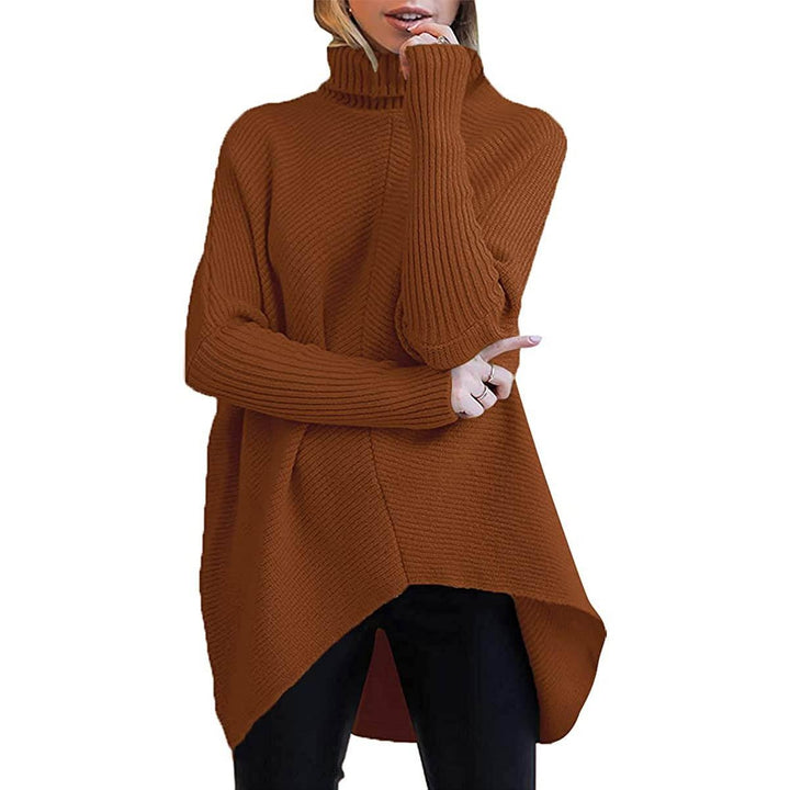 Womens High Neck Long Sweater Image 3