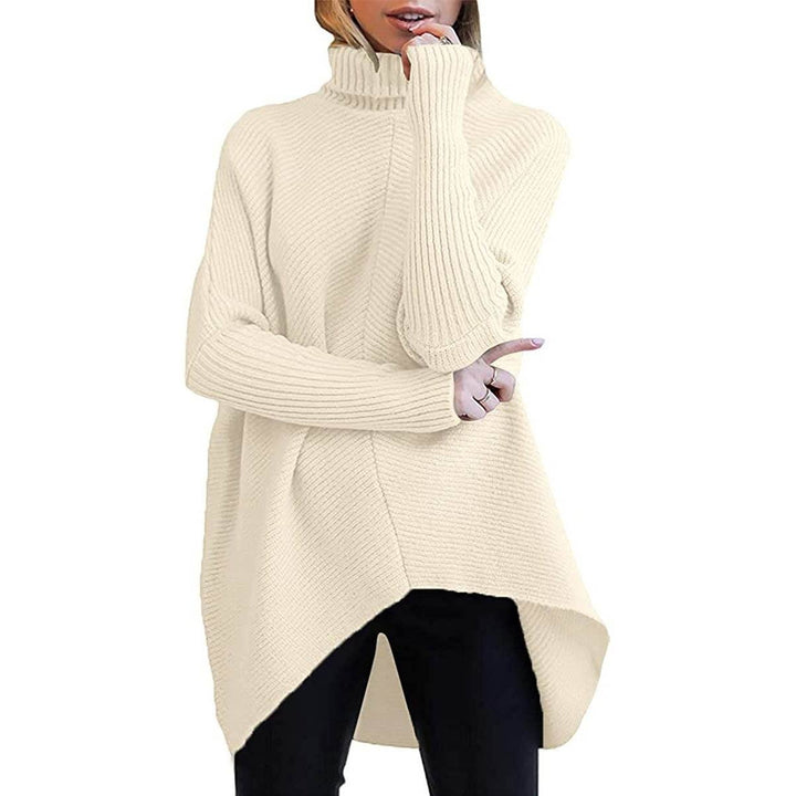 Womens High Neck Long Sweater Image 6