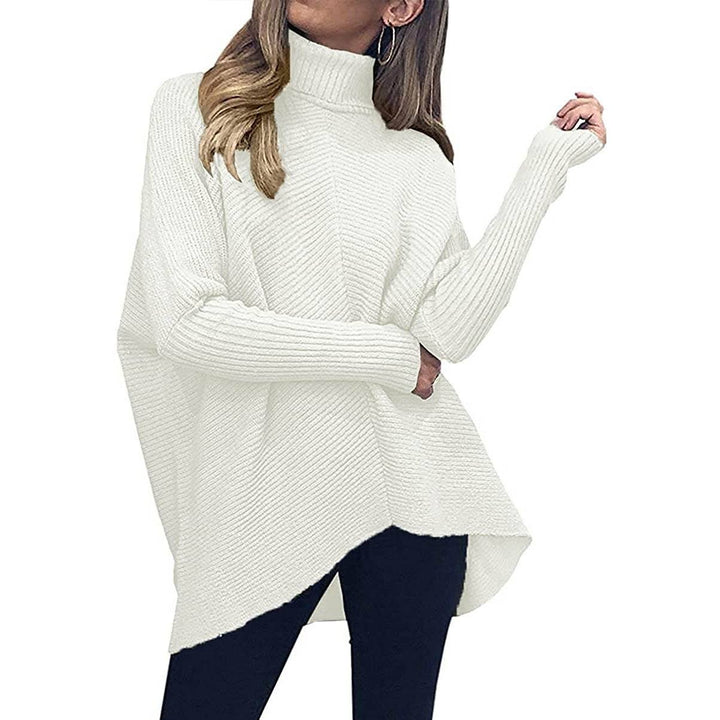 Womens High Neck Long Sweater Image 7