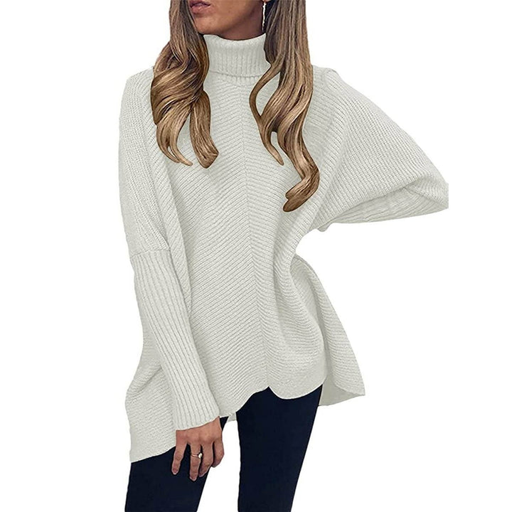 Womens High Neck Long Sweater Image 12